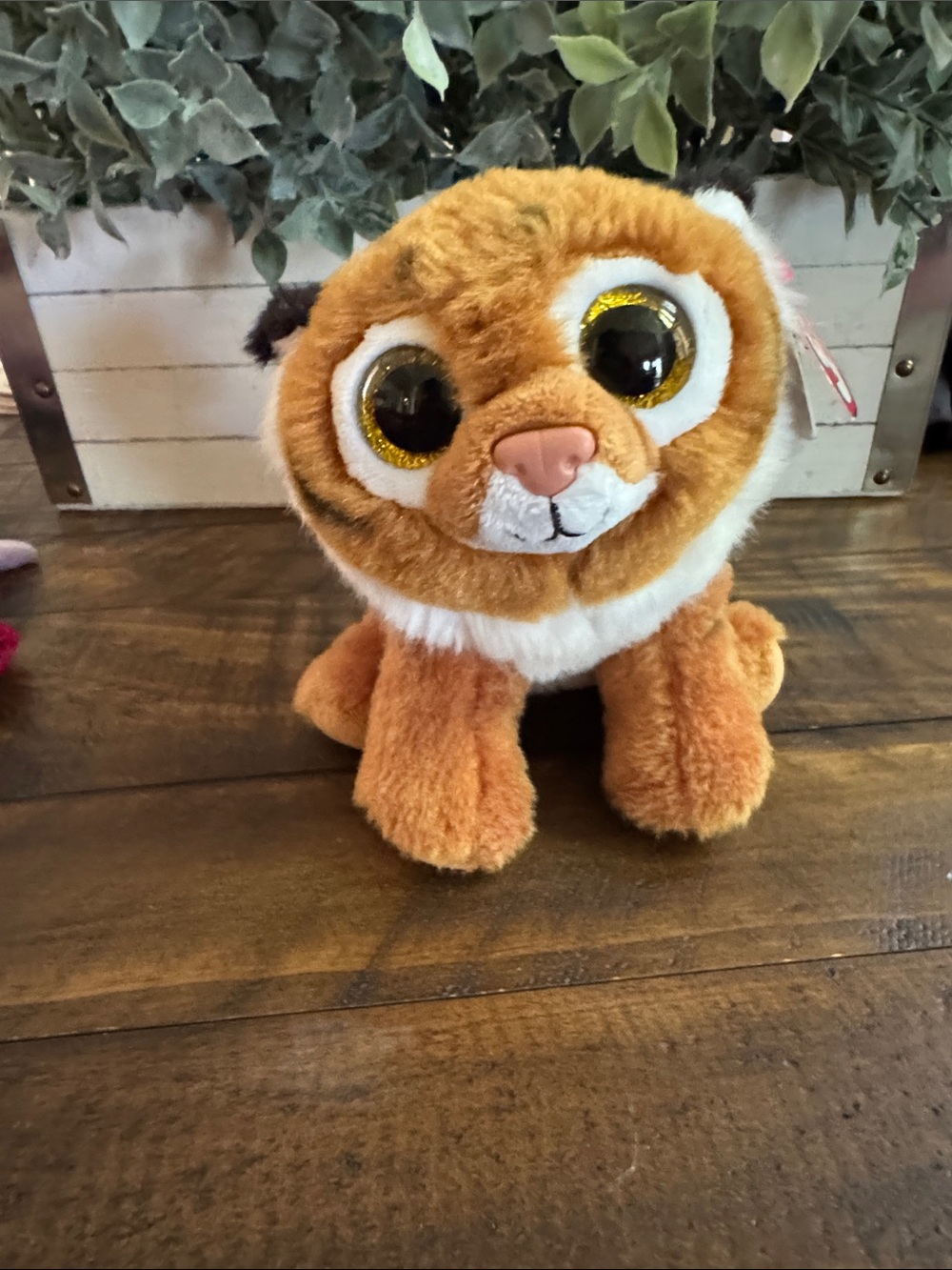 Beanie Baby “TIGGS” Ty Plush Tiger with Sparkly Gold Eyes - Orange and White